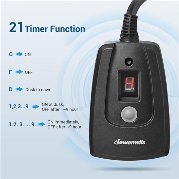 Outdoor Timers for Electrical Outlets Waterproof, Plug in Countdown Timer - Picture 2 of 8
